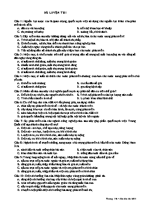 Đề luyện thi THPT môn Địa lý - Mã đề 601